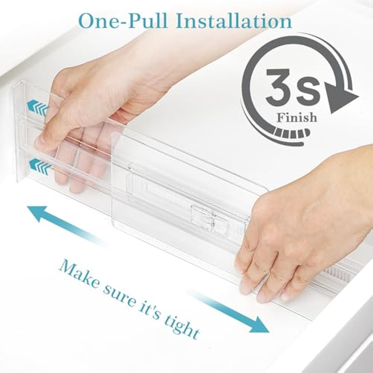 Vtopmart 12 Pack Drawer Dividers for Clothes, 4" High 10.2"-16.5" Adjustable Expandable Dresser Drawer Organizer, Clear Plastic Separators for Dresser, Baby Clothing, Underwear, Cosmetic, Toiletries