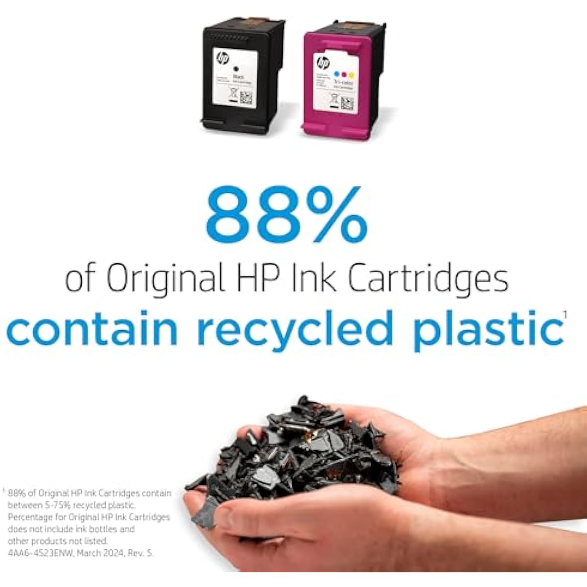 HP 67 Black/Tri-Color Ink Cartridges (2-Pack) | Works with DeskJet 1255, 2700, 4100, Envy 6000, 6400 | Instant Ink Eligible | 3YP29AN | Packaging May Vary
