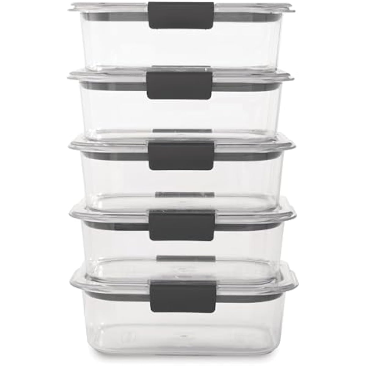 Rubbermaid Brilliance Tritan Plastic Food Storage Containers BPA Free Airtight Lids Ideal for Lunch Meal Prep & Leftovers Set of 5 (3.2 Cup)