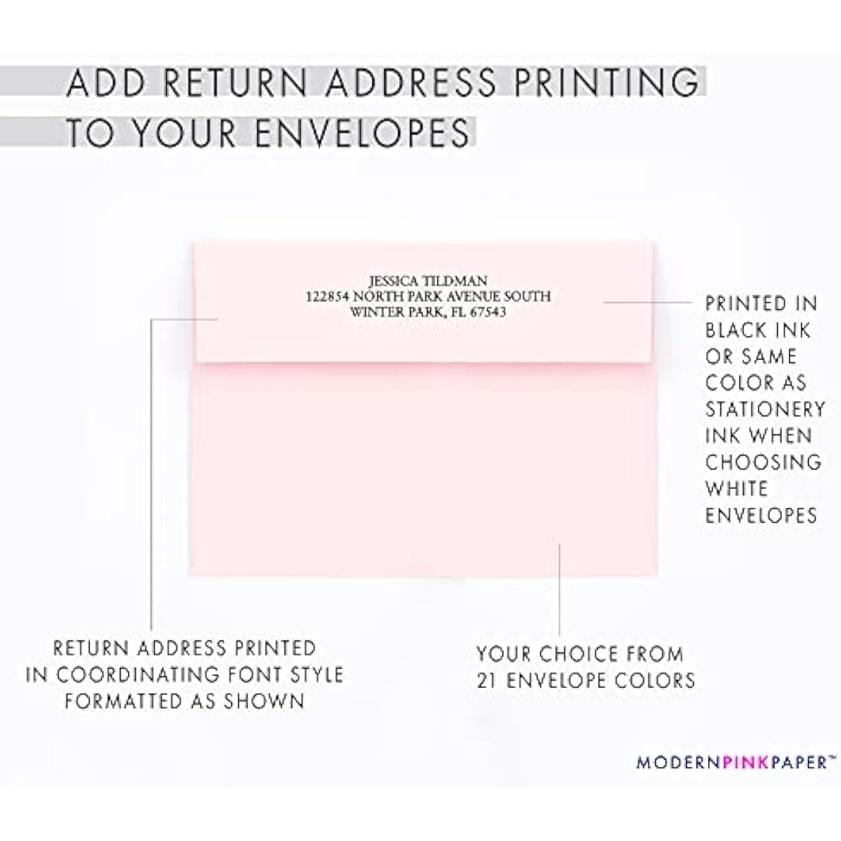 Modern Pink Paper Funeral Thank You Notes with Message Inside, FLAT Sympathy Acknowledgement Cards & Envelopes, Bereavement Personalized Thank You Notecards, Your Choice of Quantity and Color