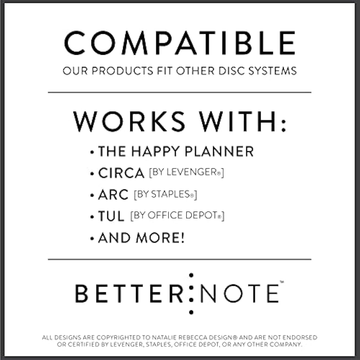 BetterNote Matte Cover for Discbound Planners, fits Disc Notebooks like Levenger Circa, Arc Staples, TUL Office Depot, Big Happy Planner, MAMBI 365, Talia (Kaleidoscope, 11-Disc, 8.5"x11")