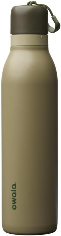 Owala FreeSip Twist Insulated Stainless Steel Water Bottle with Straw for Sports and Travel, BPA-Free, 24-oz, Blue/Grey (Foggy Tide)