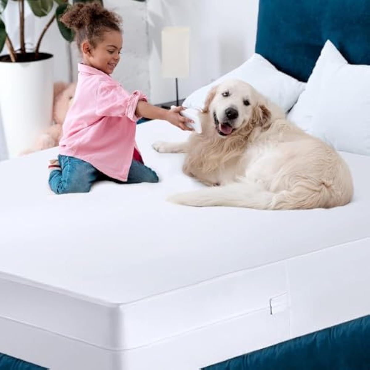 Utopia Bedding Mattress Protector Zippered Queen Size, 100% Waterproof Bed Bug and Dust Mite Proof Mattress Encasement, Absorbent 6 Sided Mattress Cover