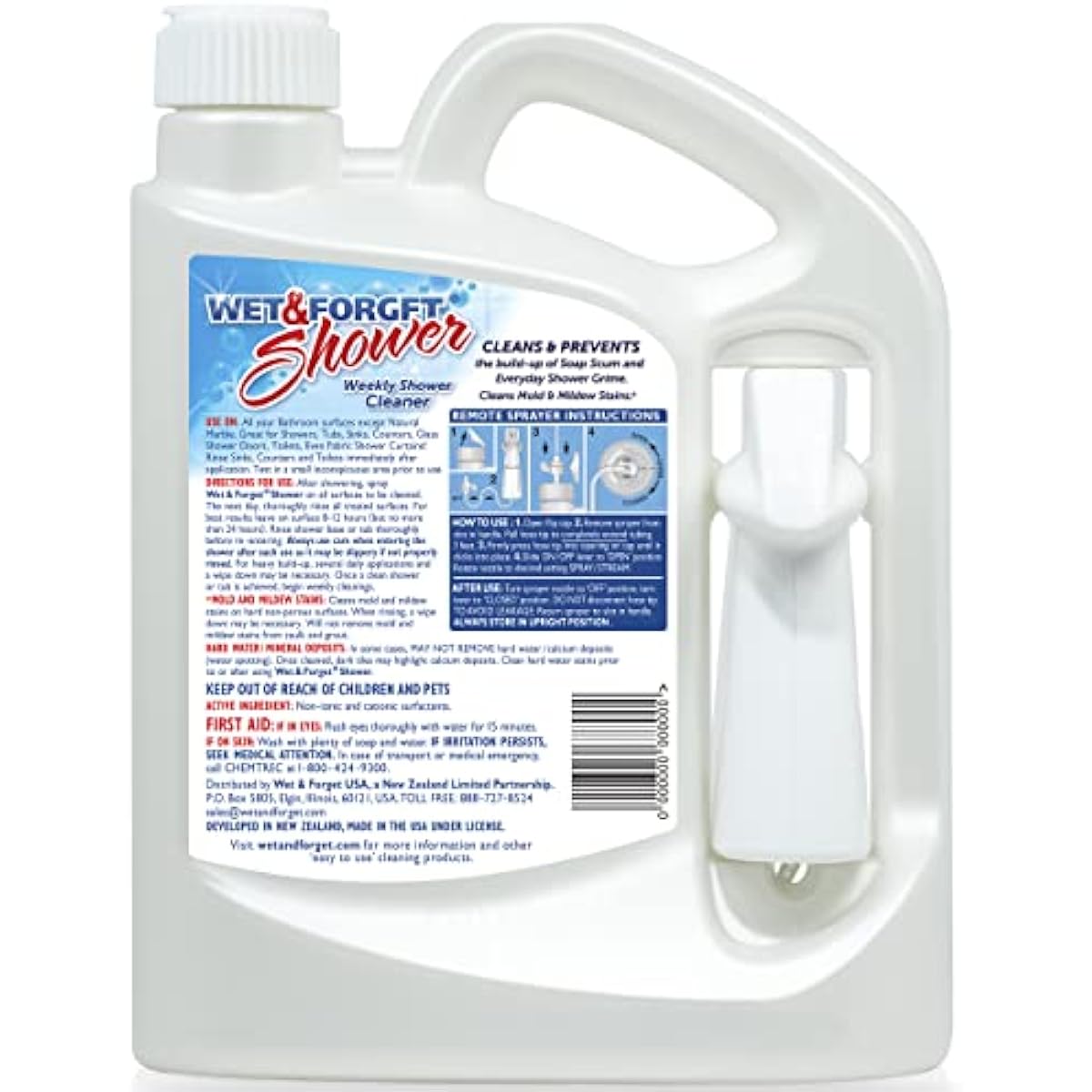 Wet & Forget Shower Cleaner Spray Multi-Surface Weekly Application Requires No Scrubbing, Bleach-Free Formula, Ready to Use, Fresh Scent, 3 Months of Cleaning, 64 Fluid Ounces, 1 Pack
