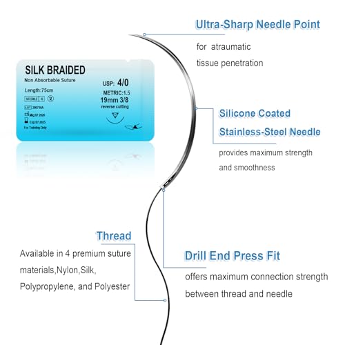Suture Practice Kit,Silicone Suturing Pad with Wound Closure Trainer for Nursing,Vet and Medical School Training,Education Only.