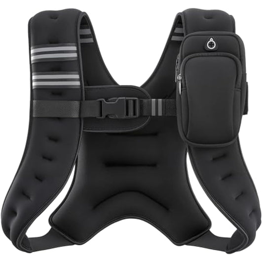 ZELUS Weighted Vest, 6lb/8lb/12lb/16lb/20lb/25lb/30lb Weight Vest with Reflective Stripe for Workout, Strength Training, Running, Fitness, Muscle Building, Weight Loss, Weightlifting
