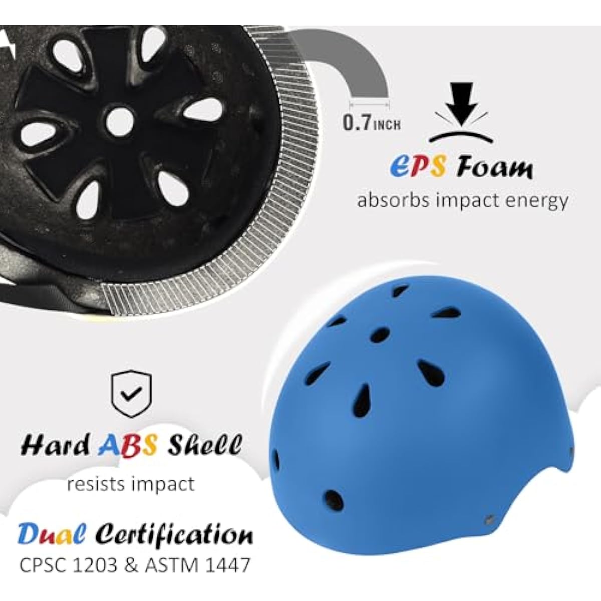 Kids Bike Helmet, Adjustable and Multi-Sport, from Toddler to Youth, 3 Sizes