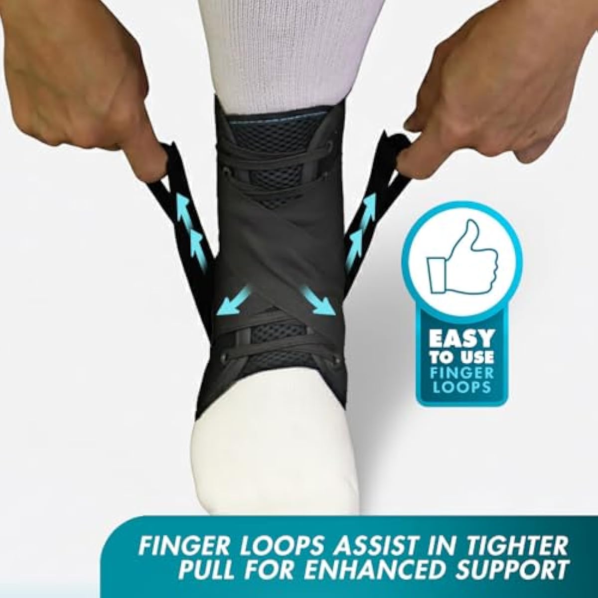 Med Spec ASO Ankle Stabilizer - Lace Up Ankle Brace for Sprained Ankle and Peroneal Tendonitis, Orthopedic Ankle Support for Men, Women, Adults, Teens and Kids, Sports Injury Recovery