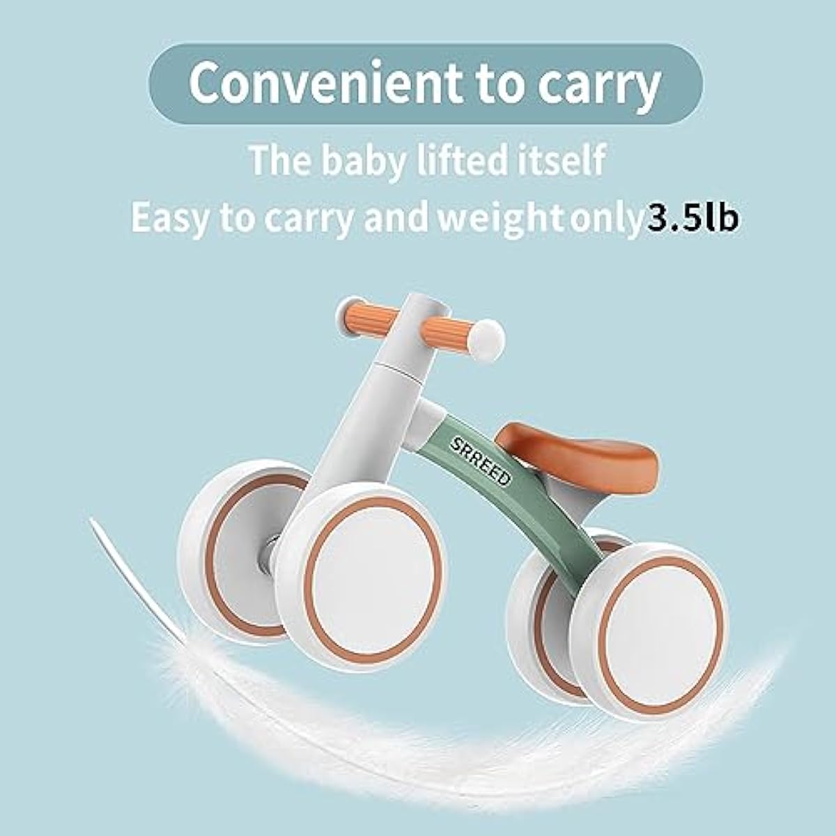 SEREED Baby Balance Bike for 1 Year Old Boys Girls 12-24 Month Toddler Balance Bike, 4 Wheels Toddler First Bike, First Birthday Gifts