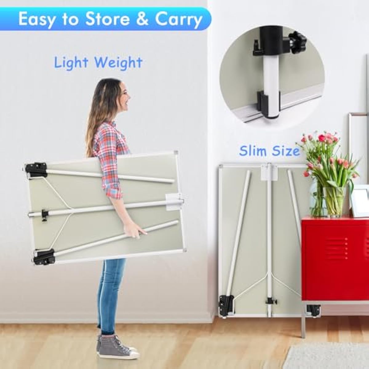 Easel Whiteboard - Magnetic Portable Dry Erase 36 x 24 Tripod Height Adjustable, 3' x 2' Flipchart Easel Stand White Board for Office or Teaching at Home & Classroom (36x24 White)