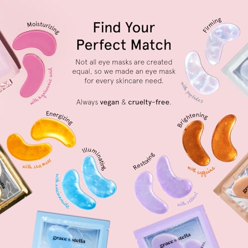 grace & stella Award Winning Under Eye Mask - Birthday Gifts for Women - Gel Eye Patches for Dark Circles, Puffy Eyes, Undereye Bags - Gifts for Mom - Travel Essentials - Vegan (24 Pairs, Gold)