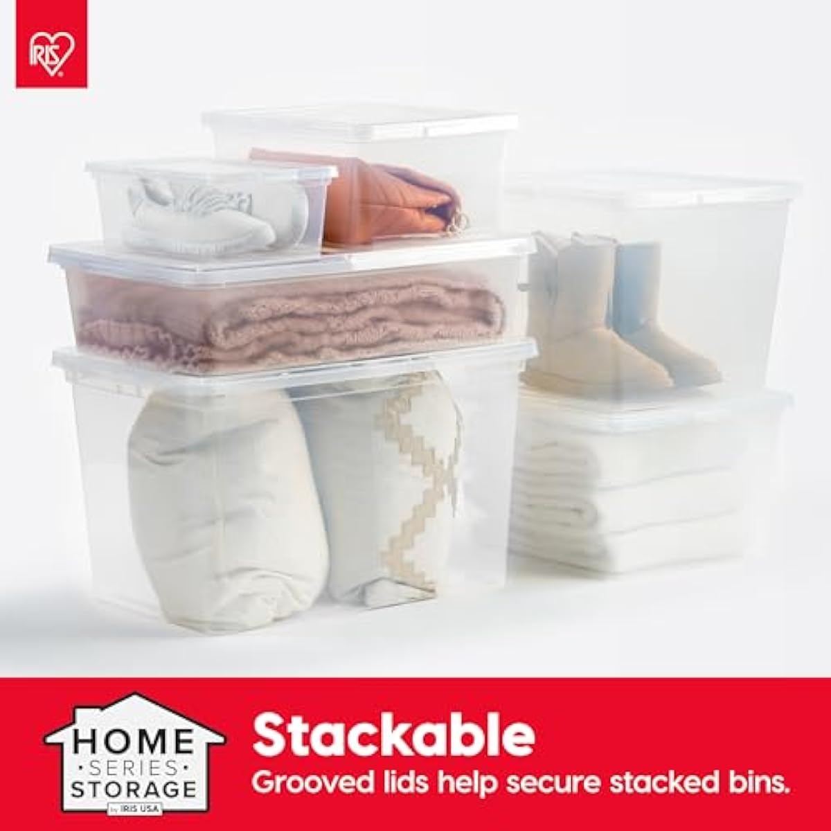 IRIS USA 20-Pack Storage Bins with Lids, 6 Quart, Shoe Boxes Clear Stackable Containers Organize Shoes Closet Shelves, Classroom Organization Teacher Tools, Game Storage - BPA-Free Plastic
