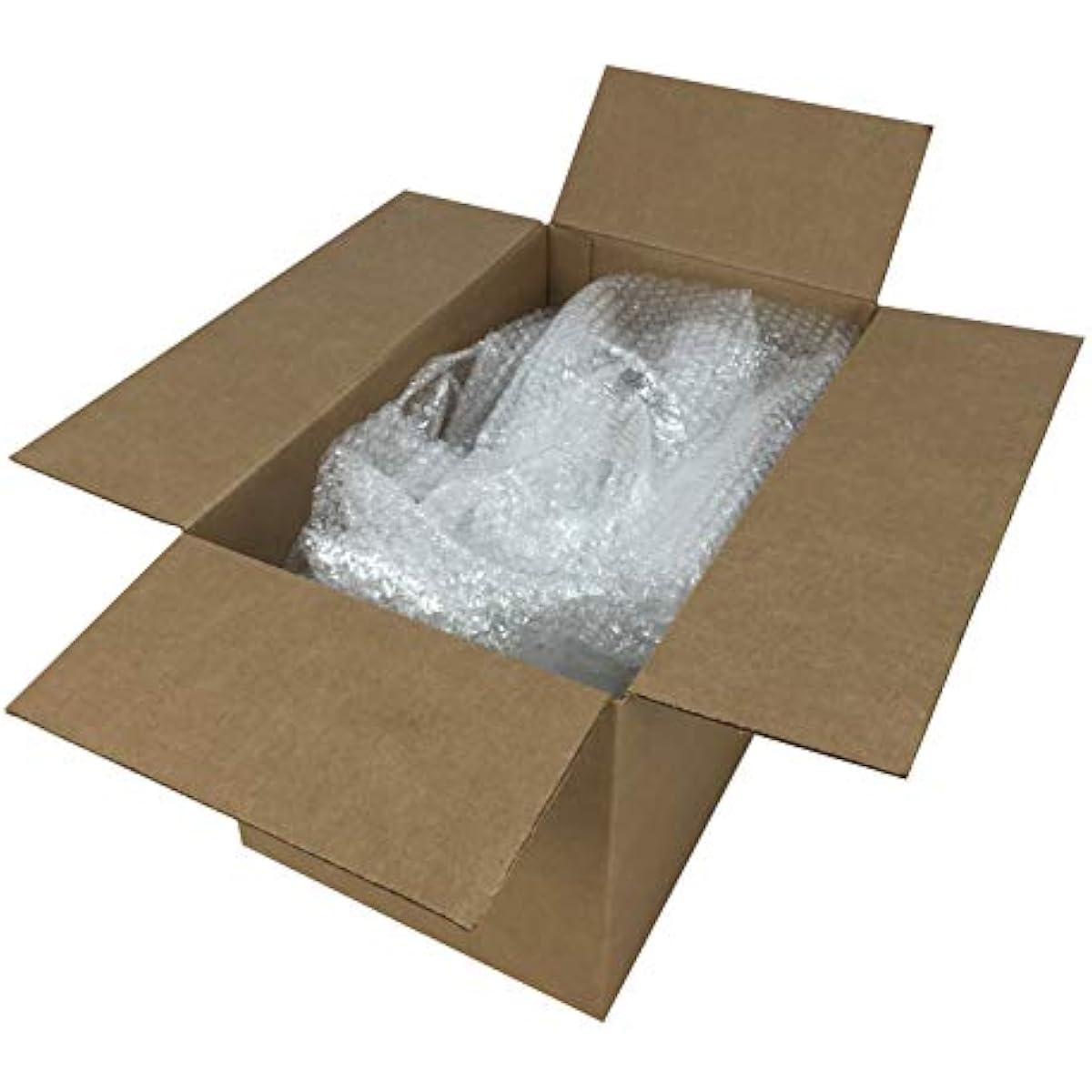 Amazon Basics Bubble Wrap for Moving, Packing, Shipping and Storage, Perforated Protective Cushioning for Fragile Items, 12-inch x 175-ft Long Roll, Small 3/16", Clear