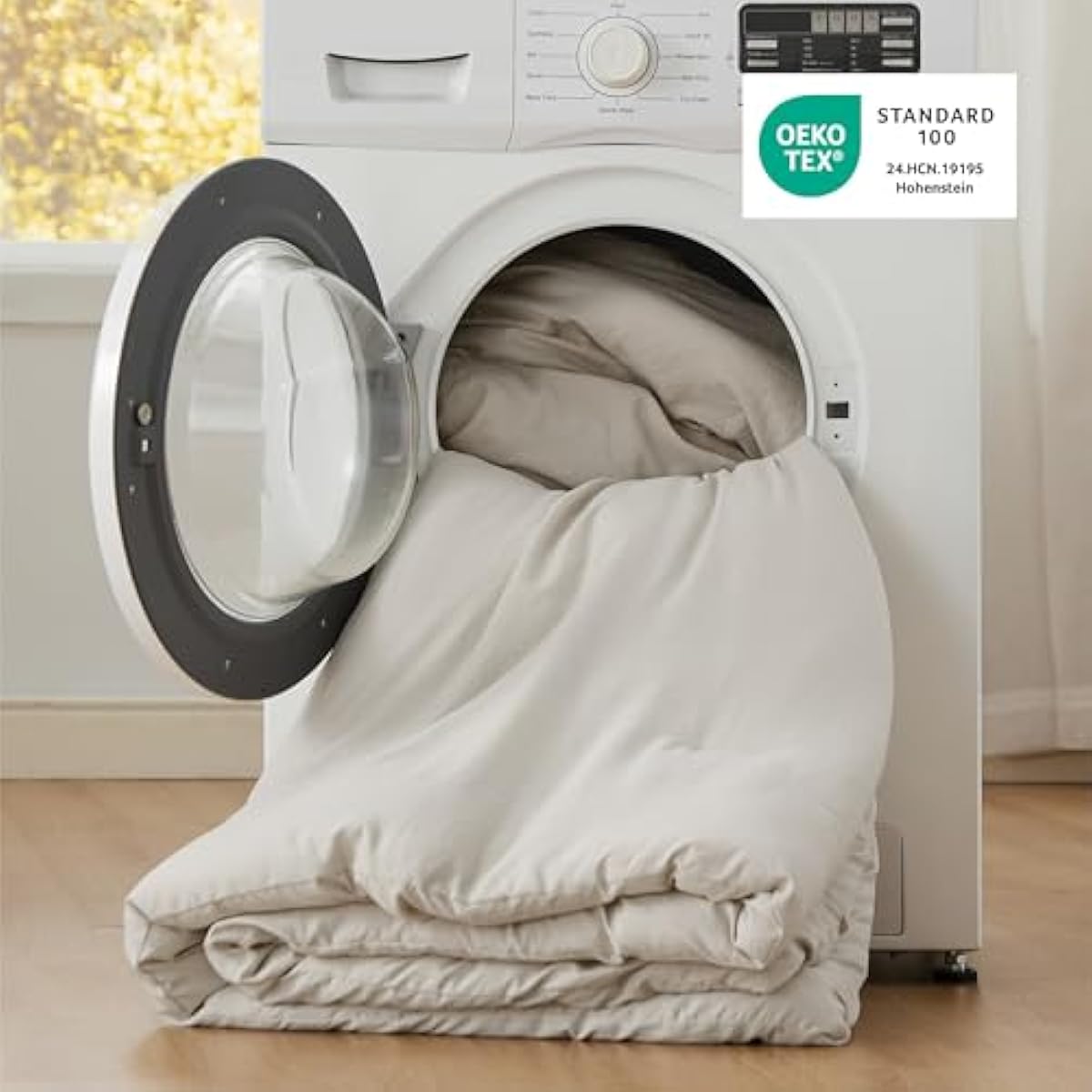 Bedsure King Comforter Set, Beige Soft Prewashed Bedding for All Seasons, 3 Pieces GentleSoft™ Bed Set, 1 Lightweight Comforter (104"x90") and 2 Pillowcases (20"x36")