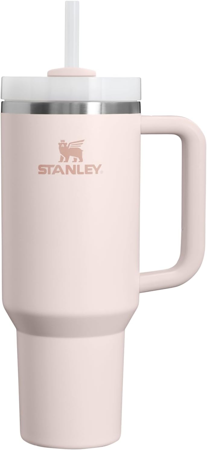 STANLEY Quencher H2.0 Tumbler with Handle and Straw 40 oz | Flowstate 3-Position Lid | Cup Holder Compatible for Travel | Insulated Stainless Steel Cup | BPA-Free | Cherry Blossom