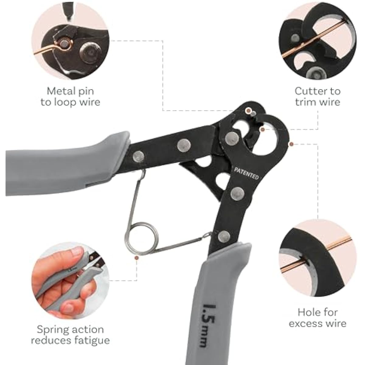 The Beadsmith Original One Step Looper – Create and Trim Consistent 1.5 mm Loops for Jewelry Making, Use With 24-18g Craft Wire (Patented)