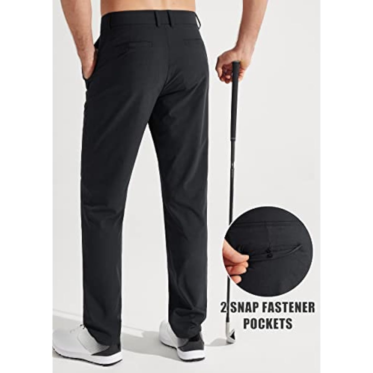 Libin Mens Golf Pants Stretch Work Dress Pants 30"/32"/34" Quick Dry Lightweight Casual Comfy Trousers with Pockets