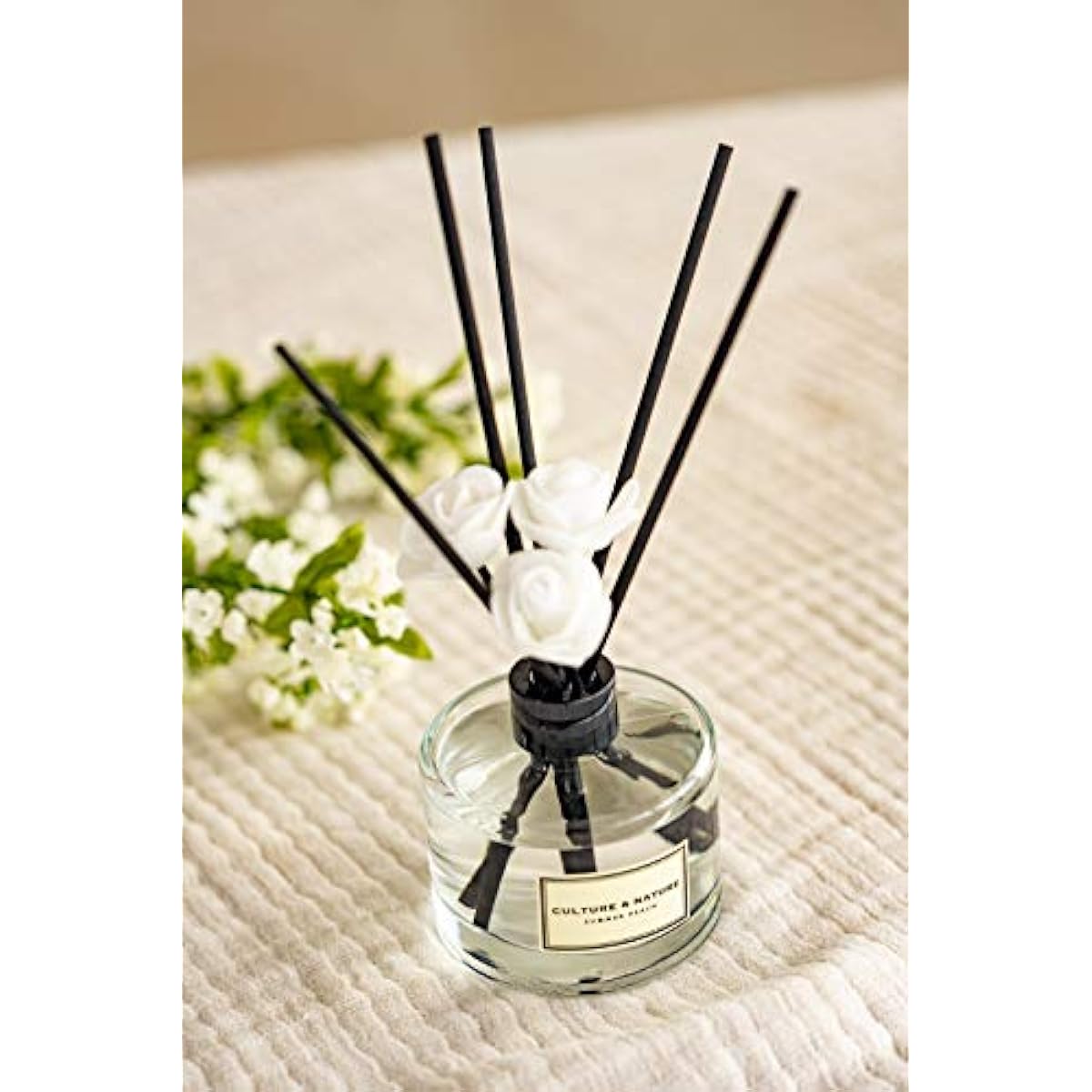 CULTURE & NATURE Reed Diffuser Set 6.7oz (200ml) Black Cherry Scented Diffuser with Sticks Home Fragrance Reed Diffuser for Bathroom Shelf Decor