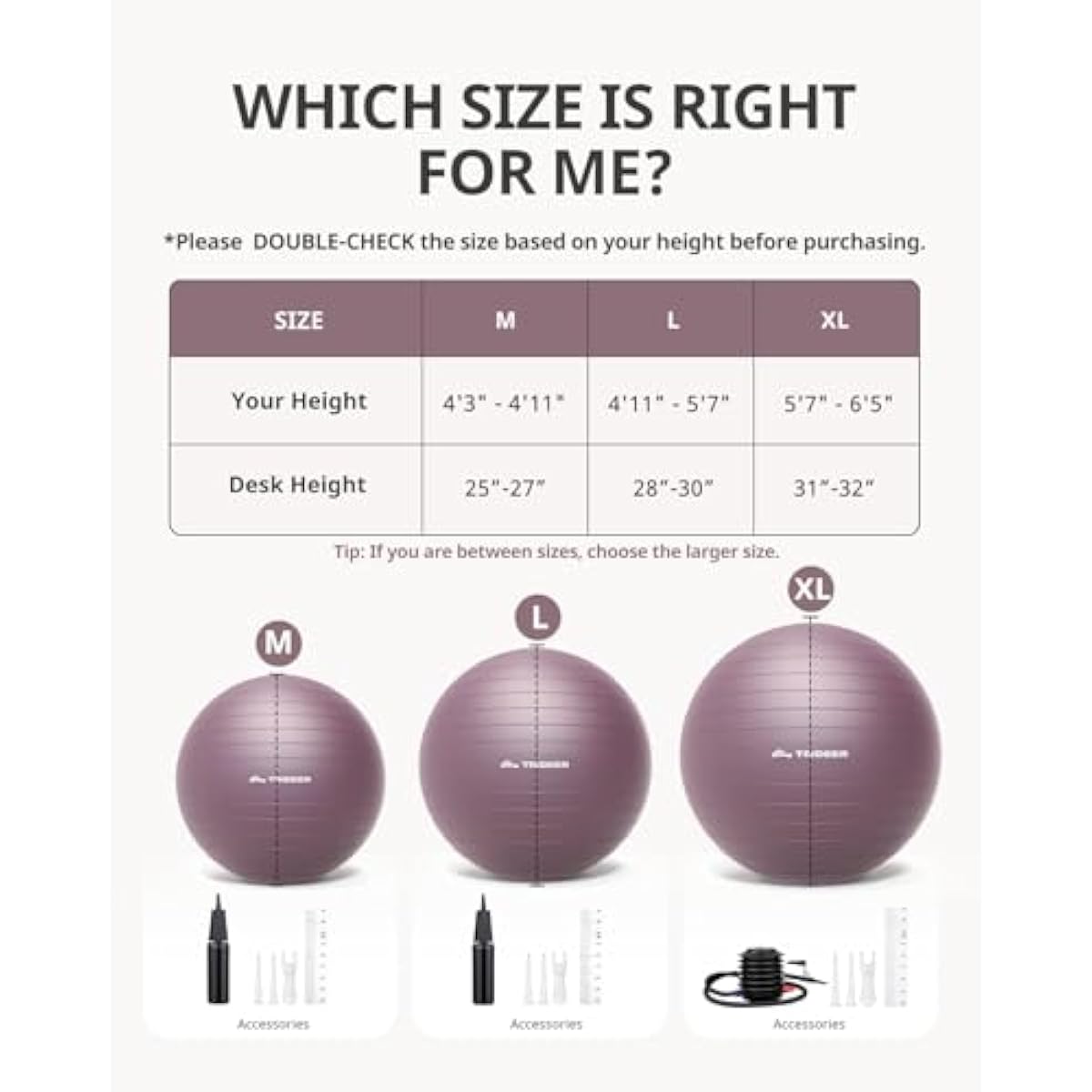 Trideer Exercise Ball Yoga Ball,Office Seating & Balance Ball Chair, Stability Ball for Pilates, Physical Therapy,Core Training & Balance Improvement & Stretching