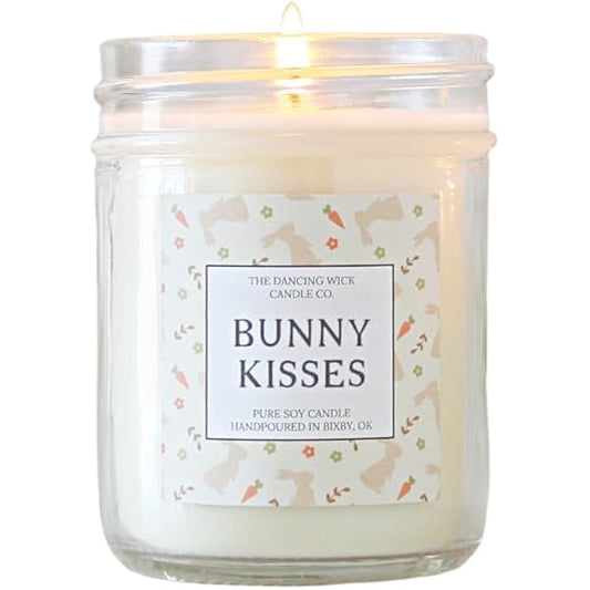 – Bunny Kisses Candle – Hand-Poured 8oz Soy Wax with Sweet Lemon, Strawberry & Vanilla – Spring, Easter, Birthday, Just Because, Gift – Made in the USA (Bunny Kisses)