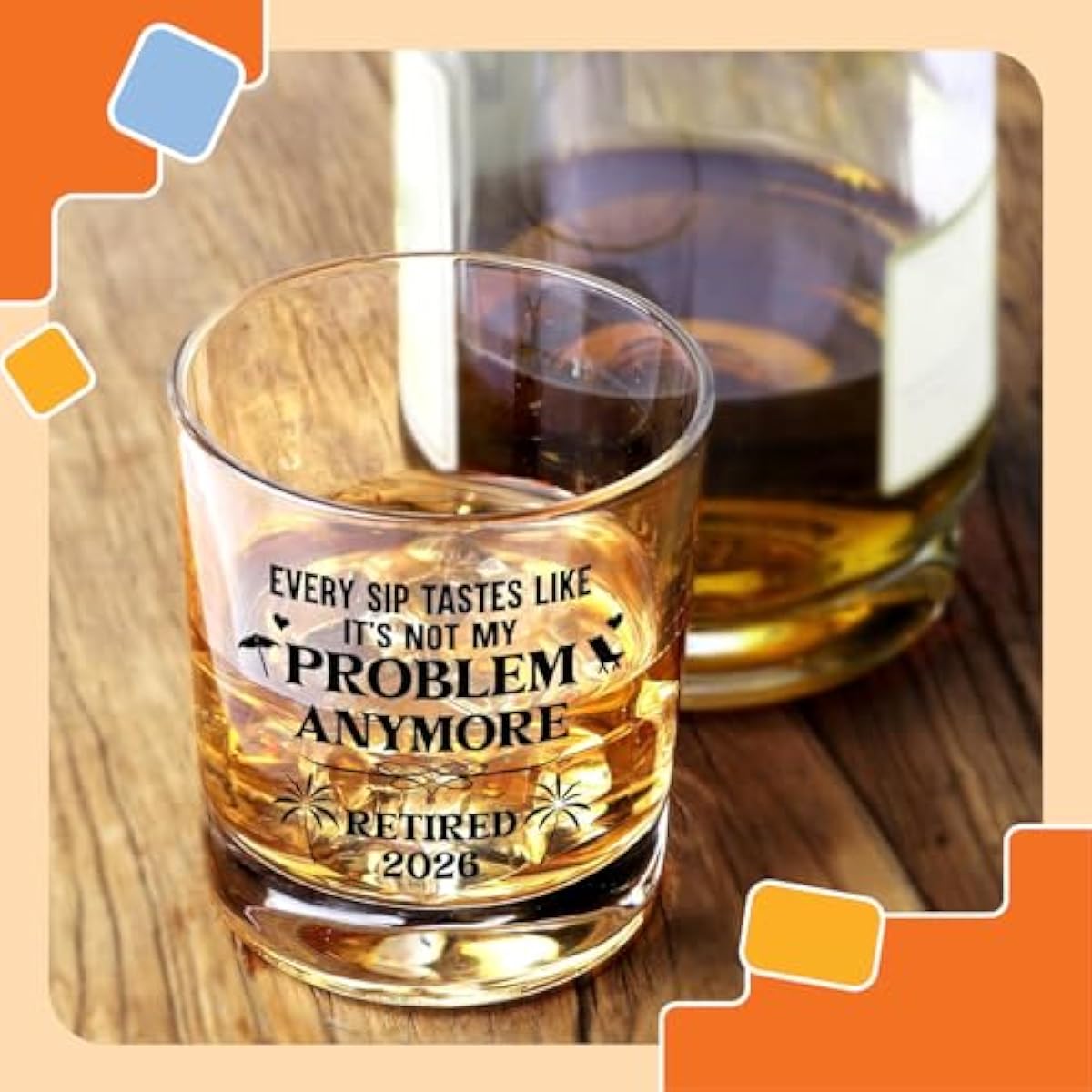 NewEleven Retirement Gifts For Men 2026 - Coworker Leaving, Goodbye Gift, Farewell Gifts For Coworkers, Friends, Dad, Grandpa - Retirement Gift For Men From Friend, Family, Colleague - Whiskey Glass