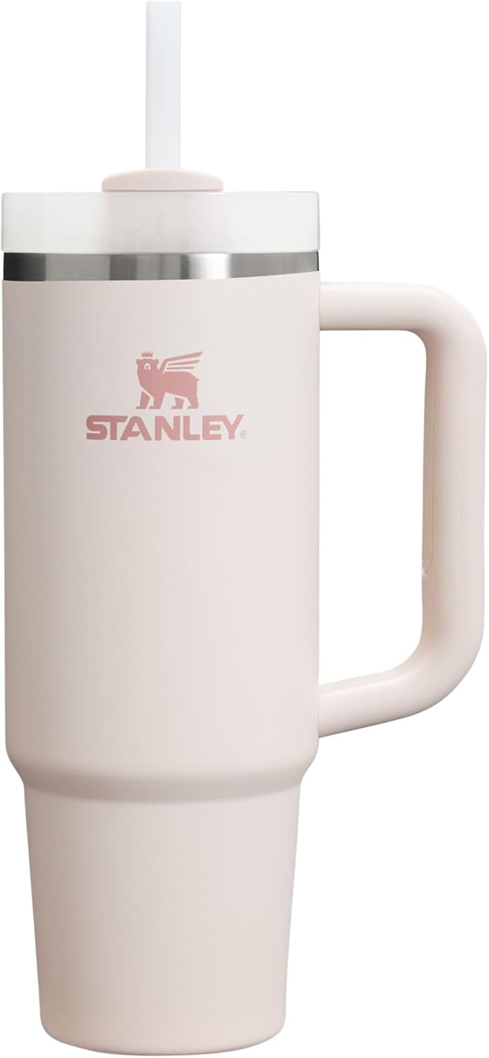 STANLEY Quencher H2.0 Tumbler with Handle and Straw 40 oz | Flowstate 3-Position Lid | Cup Holder Compatible for Travel | Insulated Stainless Steel Cup | BPA-Free | Cherry Blossom