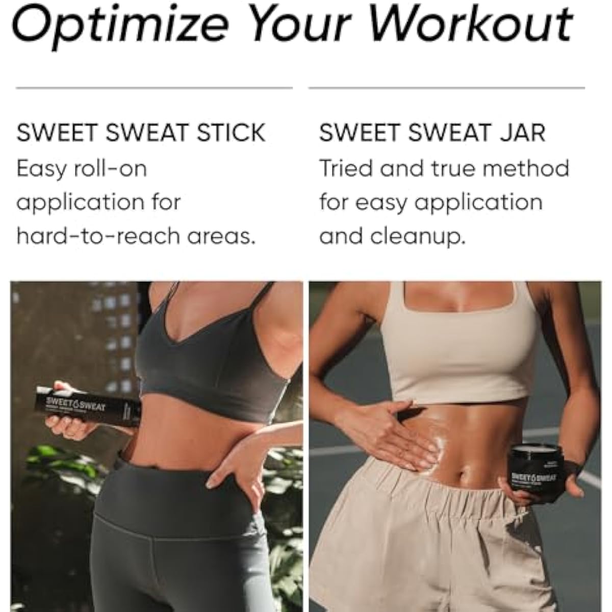 Sports Research Sweet Sweat Workout Enhancer Gel to Maximize Your Exercise & Sweat Faster - 6.4oz Stick
