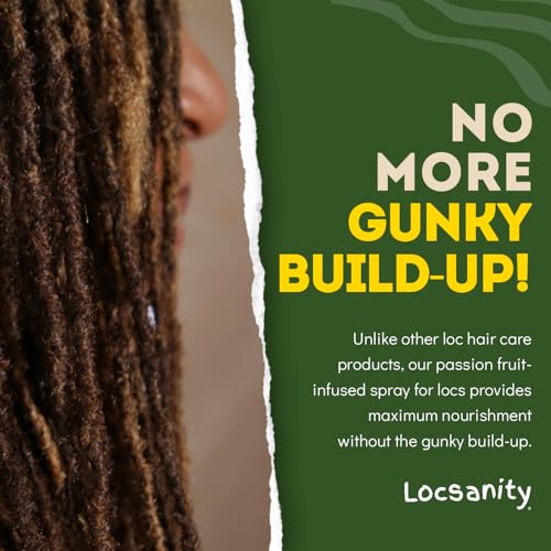 Locsanity Loc Spray Daily Moisturizing Refreshing Spray for Dreadlocks, Locs, Sisterlocks - Passion Fruit Hair and Scalp Moisturizer for Dry Locs, Braids - Lightweight Plant-Based Care (8 fl oz)