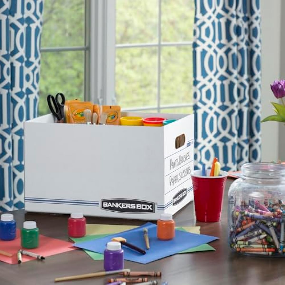 Bankers Box 12 Pack Standard Duty File Storage Boxes, Standard Assembly, Removable Lid, Letter/Legal (0071301)
