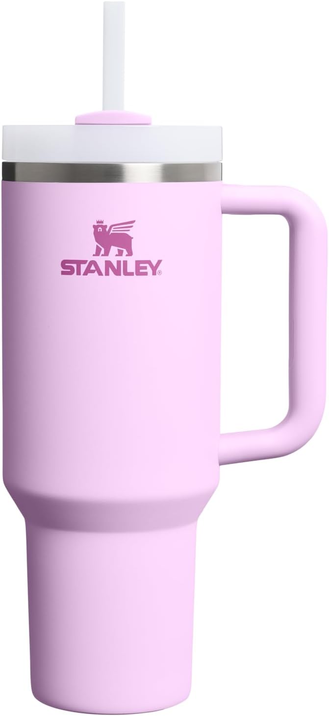 STANLEY Quencher H2.0 Tumbler with Handle and Straw 40 oz | Flowstate 3-Position Lid | Cup Holder Compatible for Travel | Insulated Stainless Steel Cup | BPA-Free | Cherry Blossom
