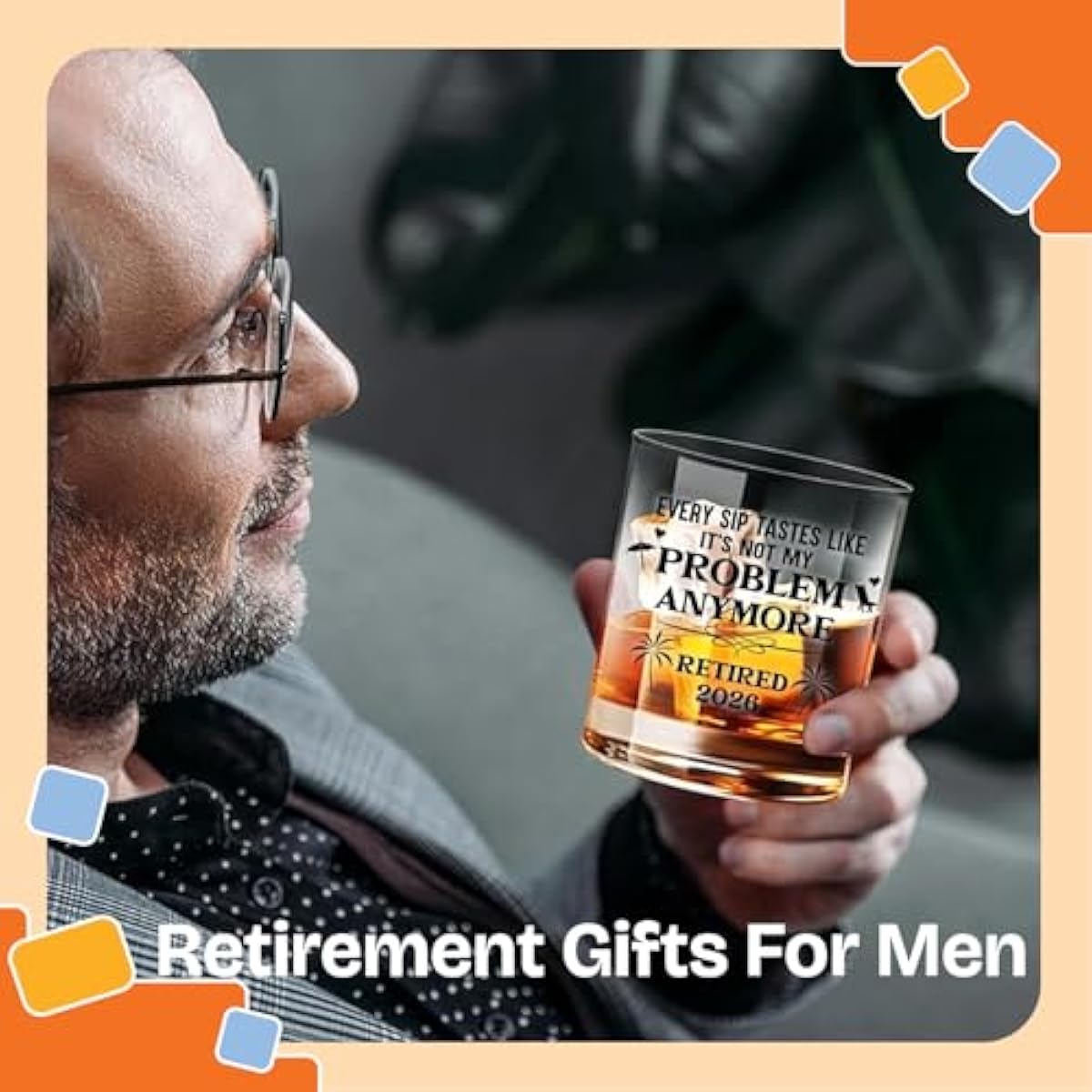 NewEleven Retirement Gifts For Men 2026 - Coworker Leaving, Goodbye Gift, Farewell Gifts For Coworkers, Friends, Dad, Grandpa - Retirement Gift For Men From Friend, Family, Colleague - Whiskey Glass