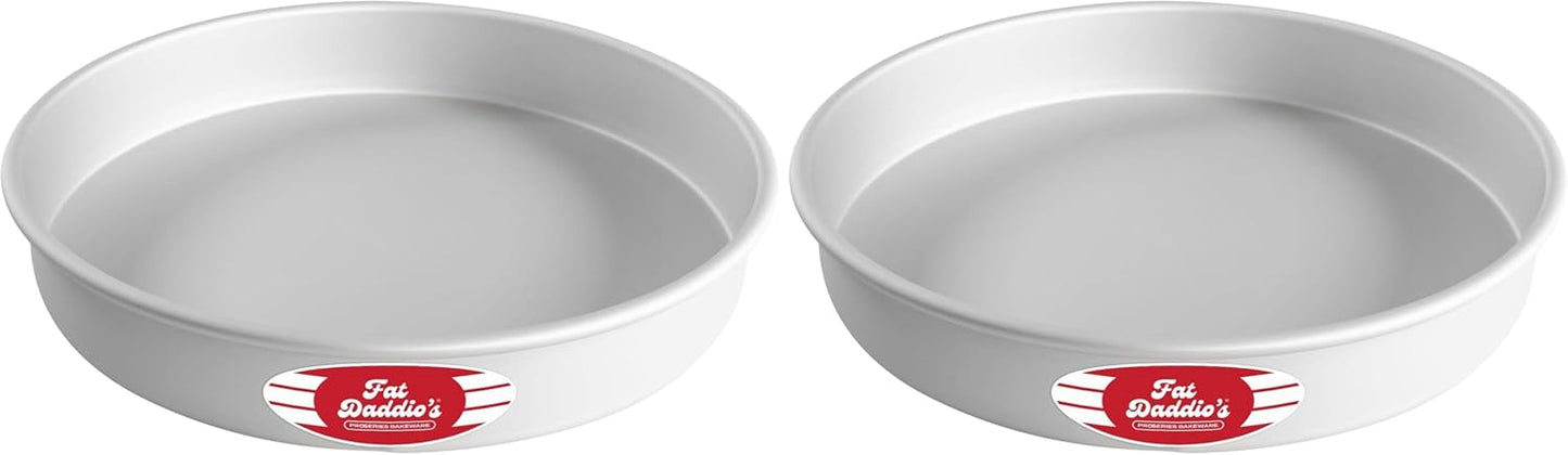 Fat Daddio's Anodized Aluminum Round Cake Pans, 2 Piece Set, 8 x 2 Inch