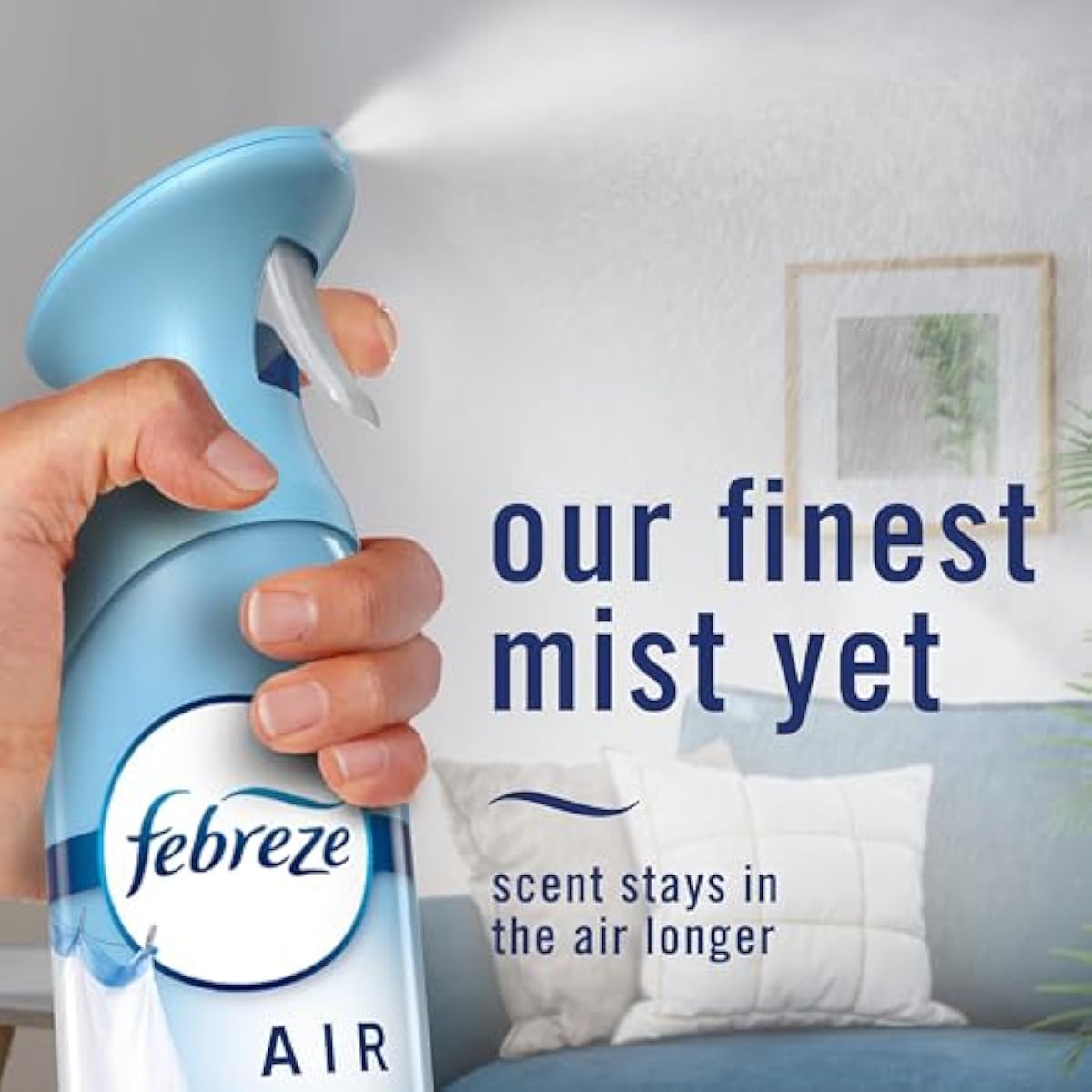 Febreze Air Mist, Air Freshener Spray, Odor Fighting Room Spray, Deodorizer for Home Bathroom Kitchen Office Apartment Dorm Room Classroom, Linen & Sky Scent, 8.1oz (Pack of 6)