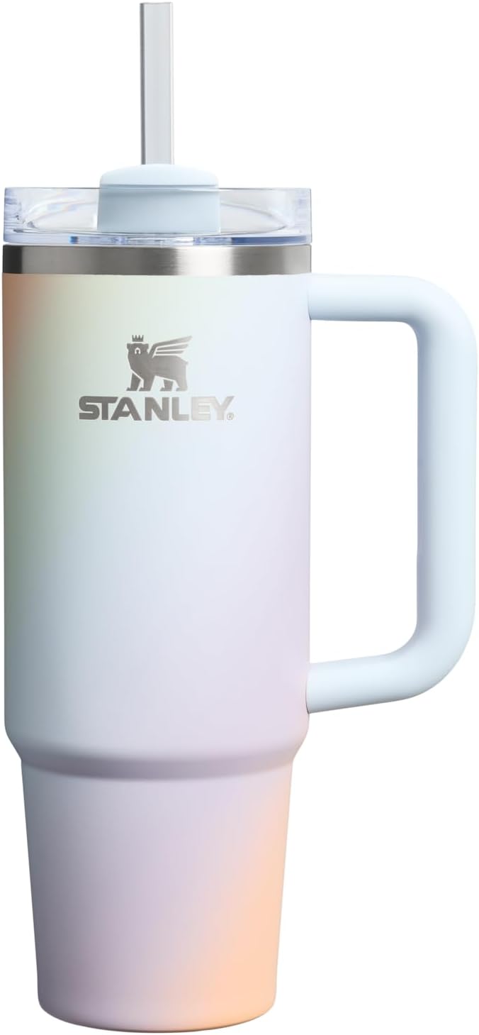 STANLEY Quencher H2.0 Tumbler with Handle and Straw 40 oz | Flowstate 3-Position Lid | Cup Holder Compatible for Travel | Insulated Stainless Steel Cup | BPA-Free | Cherry Blossom