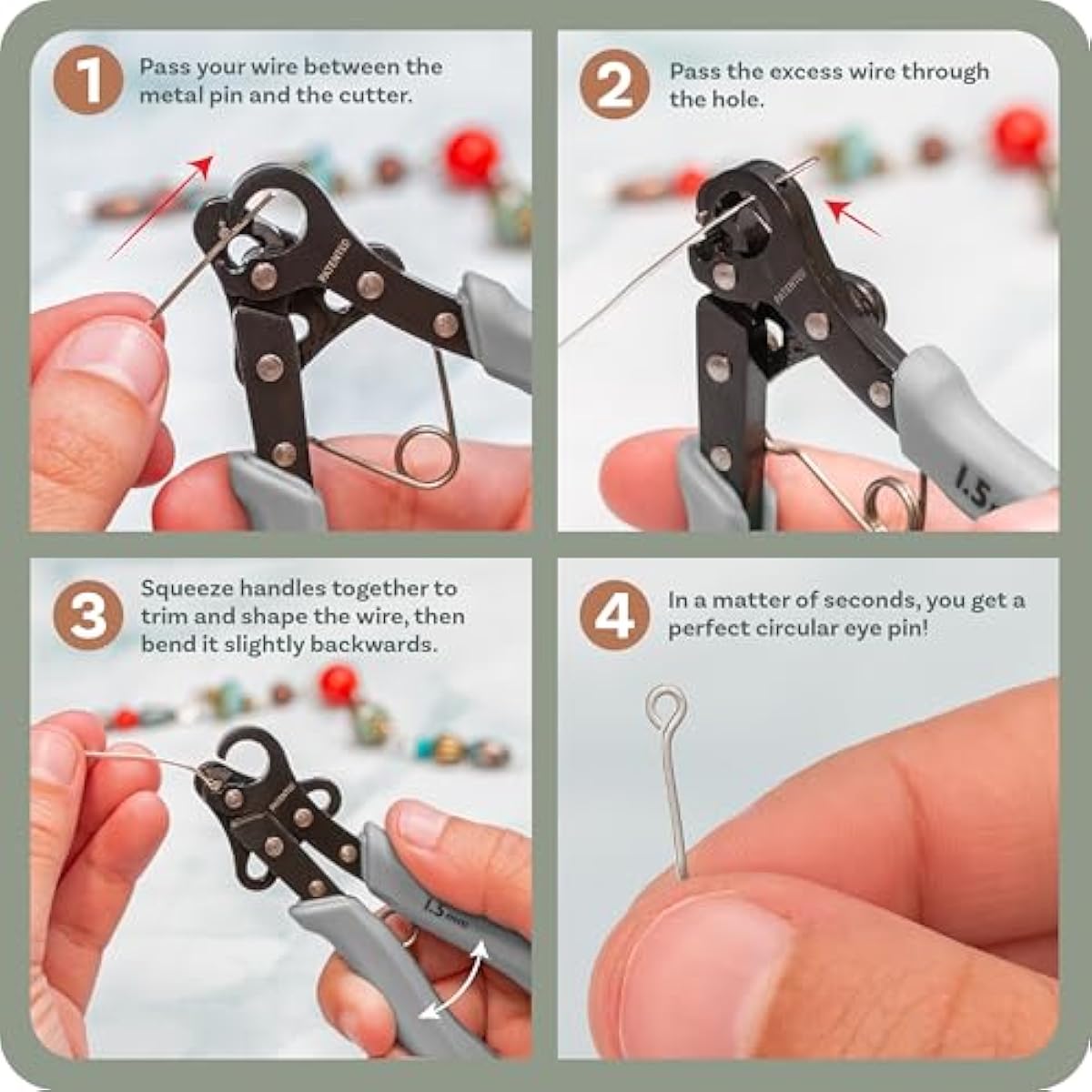 The Beadsmith Original One Step Looper – Create and Trim Consistent 1.5 mm Loops for Jewelry Making, Use With 24-18g Craft Wire (Patented)