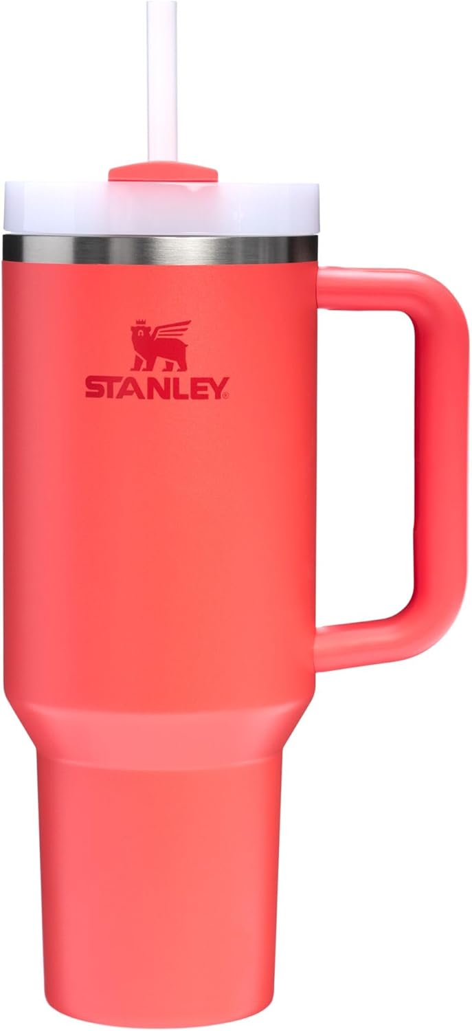 STANLEY Quencher H2.0 Tumbler with Handle and Straw 40 oz | Flowstate 3-Position Lid | Cup Holder Compatible for Travel | Insulated Stainless Steel Cup | BPA-Free | Cherry Blossom