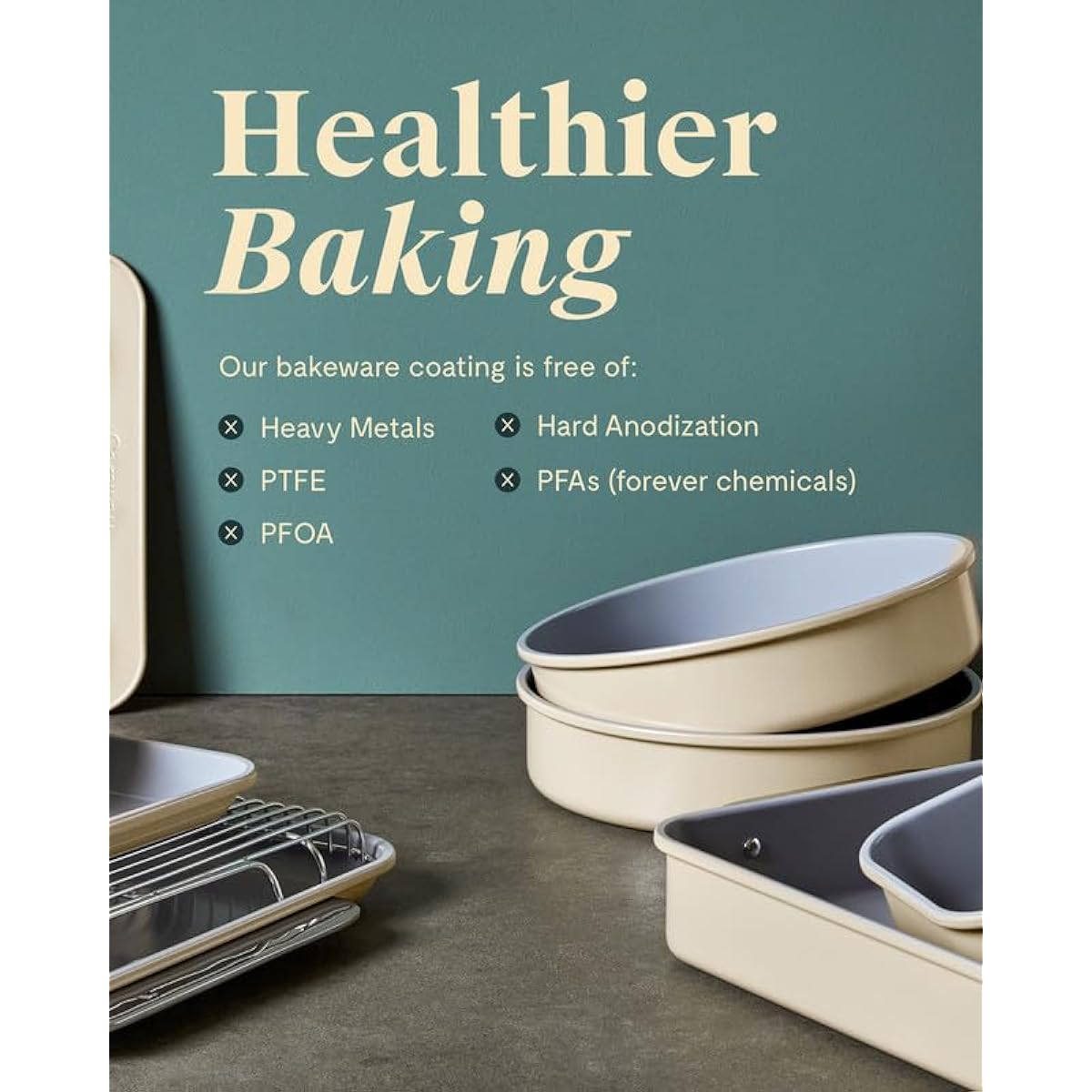 Caraway Non-Stick Ceramic 9” Square Pan - Naturally Slick Ceramic Coating - Non-Toxic, PTFE & PFOA Free - Perfect for Brownies, Lemon Bars, Cakes, & More - Navy