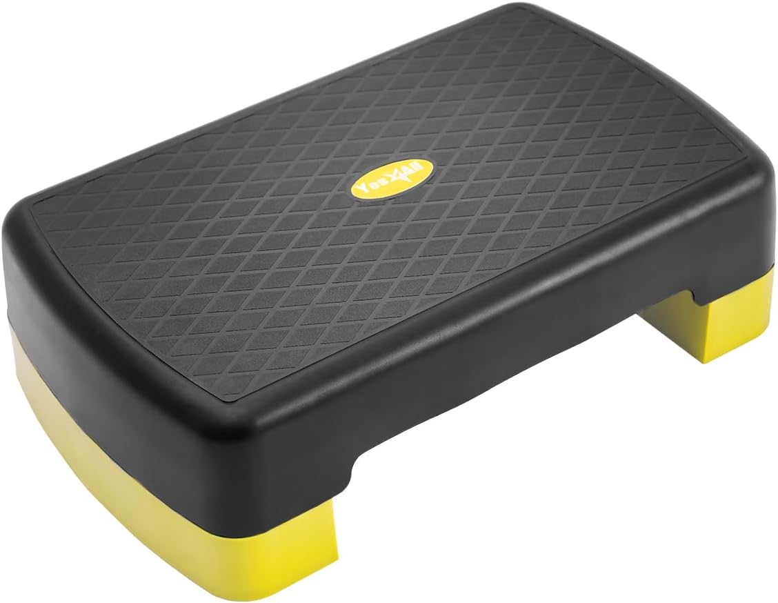 Yes4All Aerobic Exercise Step Platform, Exercise Stepper with Risers for Cardio and Strength Training, Workout Stepper for Home Gym
