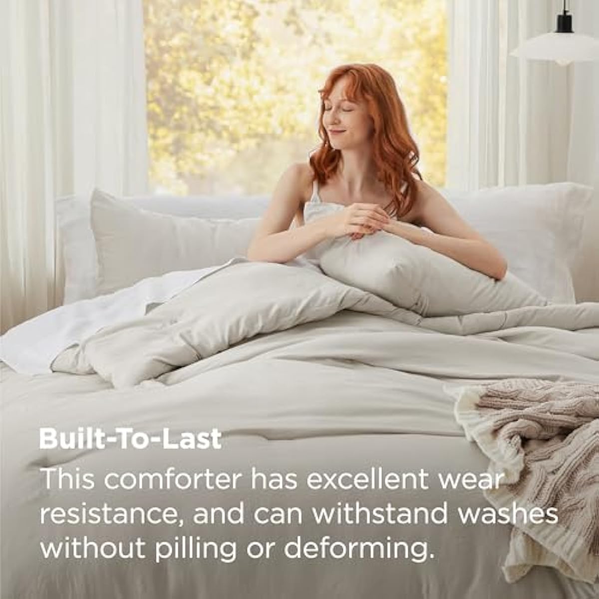 Bedsure King Comforter Set, Beige Soft Prewashed Bedding for All Seasons, 3 Pieces GentleSoft™ Bed Set, 1 Lightweight Comforter (104"x90") and 2 Pillowcases (20"x36")