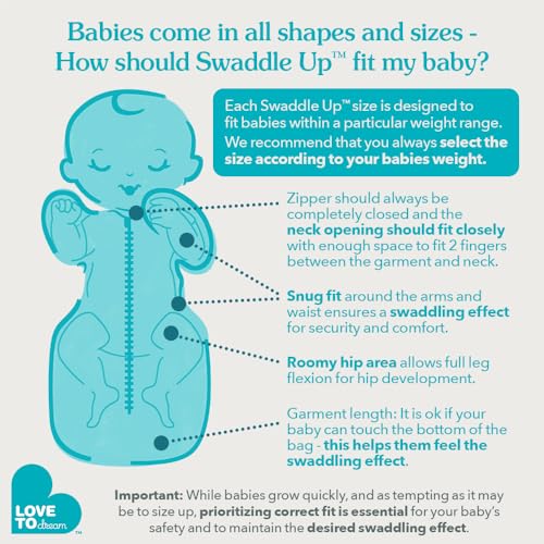 Love to Dream Swaddle UP, Baby Sleep Sack, Self-Soothing Swaddles for Newborns, Improves Sleep, Snug Fit Helps Calm Startle Reflex, New Born Essentials for Baby, Small 8-13lbs, Gray