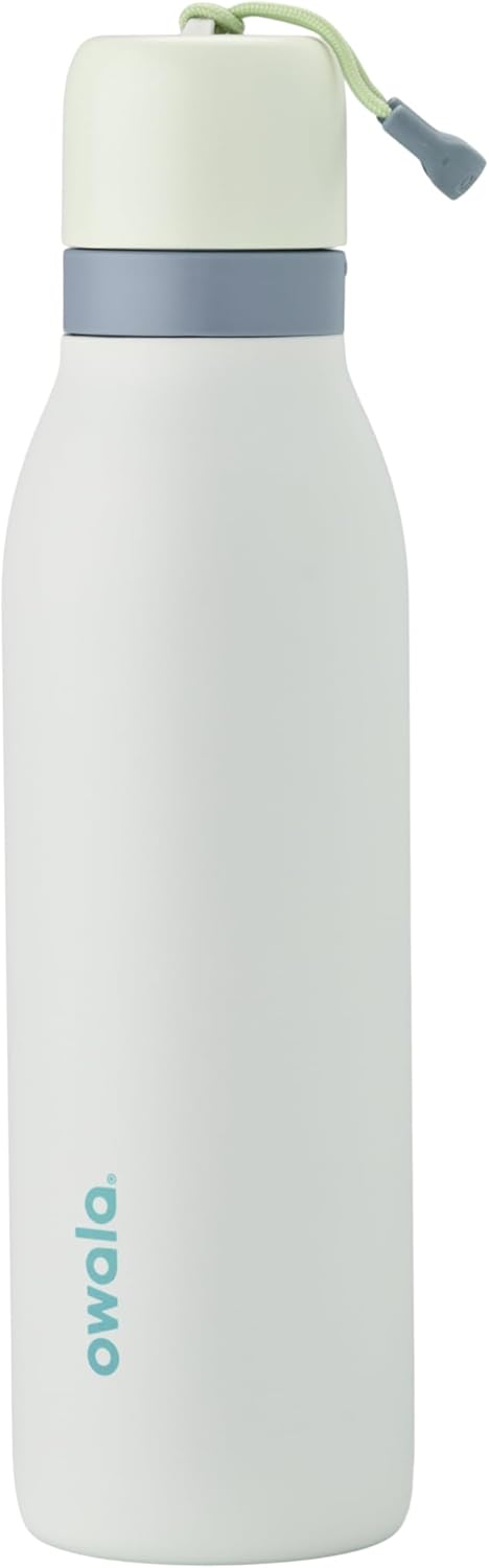 Owala FreeSip Twist Insulated Stainless Steel Water Bottle with Straw for Sports and Travel, BPA-Free, 24-oz, Blue/Grey (Foggy Tide)