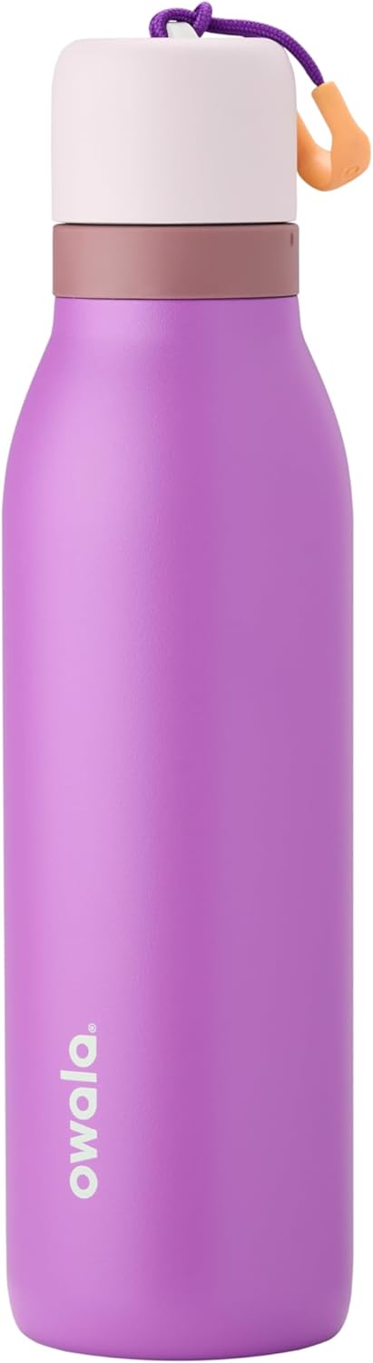 Owala FreeSip Twist Insulated Stainless Steel Water Bottle with Straw for Sports and Travel, BPA-Free, 24-oz, Blue/Grey (Foggy Tide)
