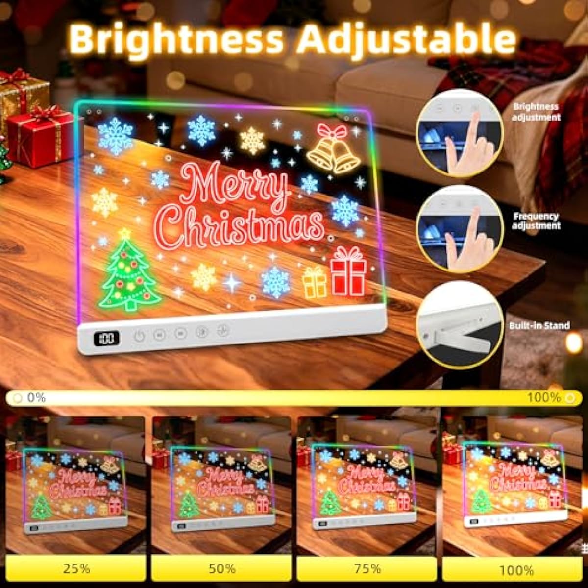 Led Drawing Board with 13 Light Effects, 16" Rechargeable Glow Doodle LED Note Board with Colors, Neon Light Up Drawing Tablet Gifts for Kids for Easter Birthday Christmas Gift Ideas