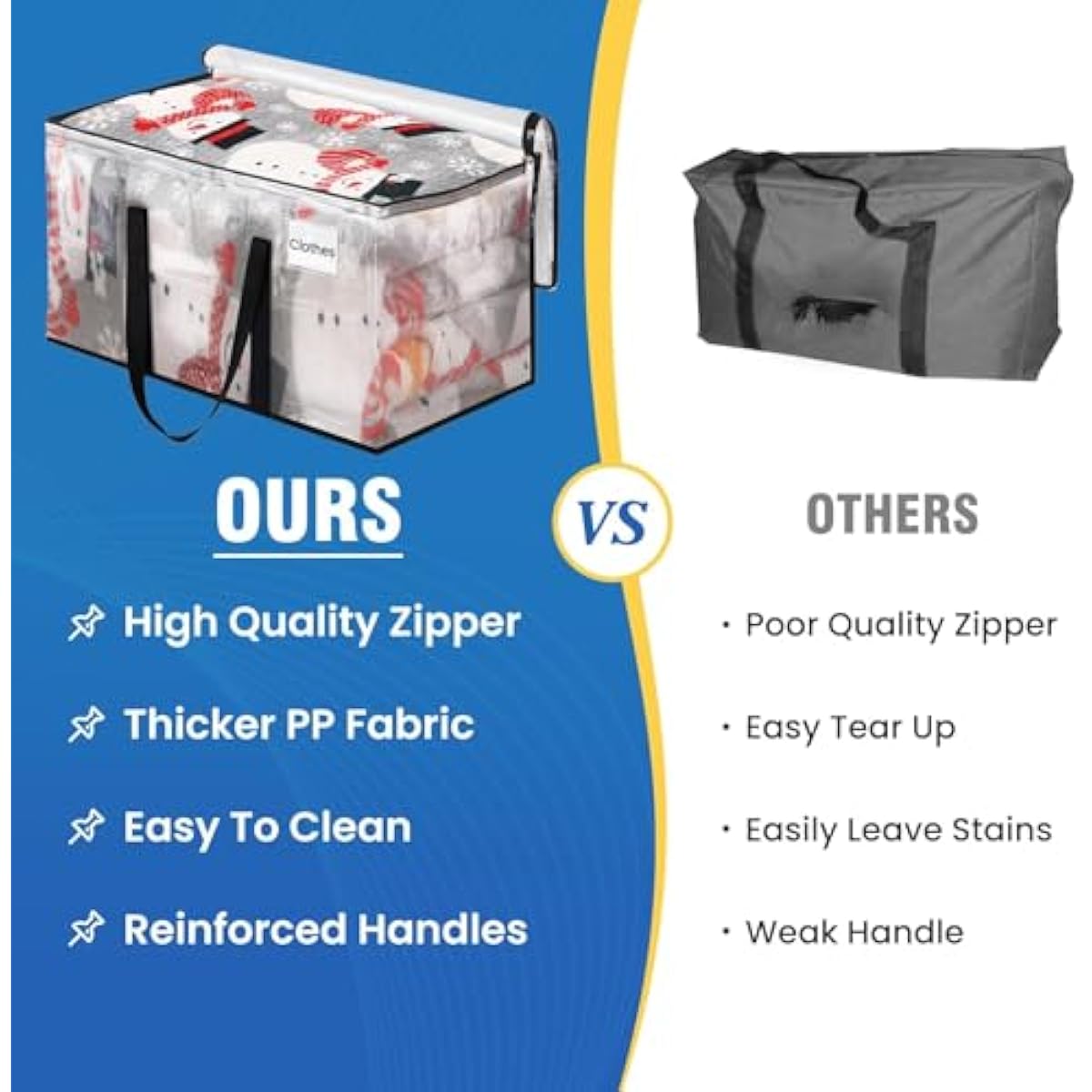 Heavy Duty Clear Moving Bags with Reinforced Handle and Double Zipper, Storage Totes, Packing Bags Alternative to Moving Essential and Supplies Box, Clear, Large, 6 Packs