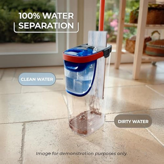 O-Cedar H2prO Flat Mop System | Quick Cleaning Tool | Clean with Water | Machine Washable Reusable Microfiber Mop Pad | Safe on Wood Floors, Vinyl, Tile, Baseboards, Walls