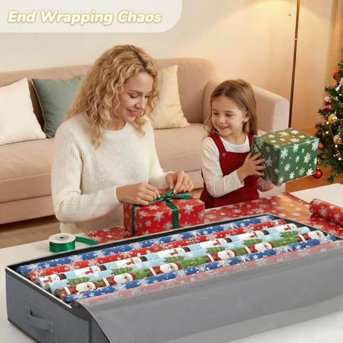 Budding Joy 90L Under Bed Storage Containers, Closet Organizers and Storage Bins, Foldable Underbed Storage Bags for Linen Sheets, Blanket, Clothing, Comforter, Sweaters, Pillows, Wrapping Paper, Grey