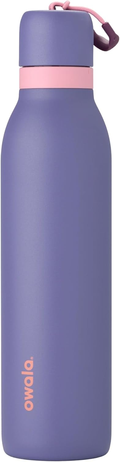 Owala FreeSip Twist Insulated Stainless Steel Water Bottle with Straw for Sports and Travel, BPA-Free, 24-oz, Blue/Grey (Foggy Tide)
