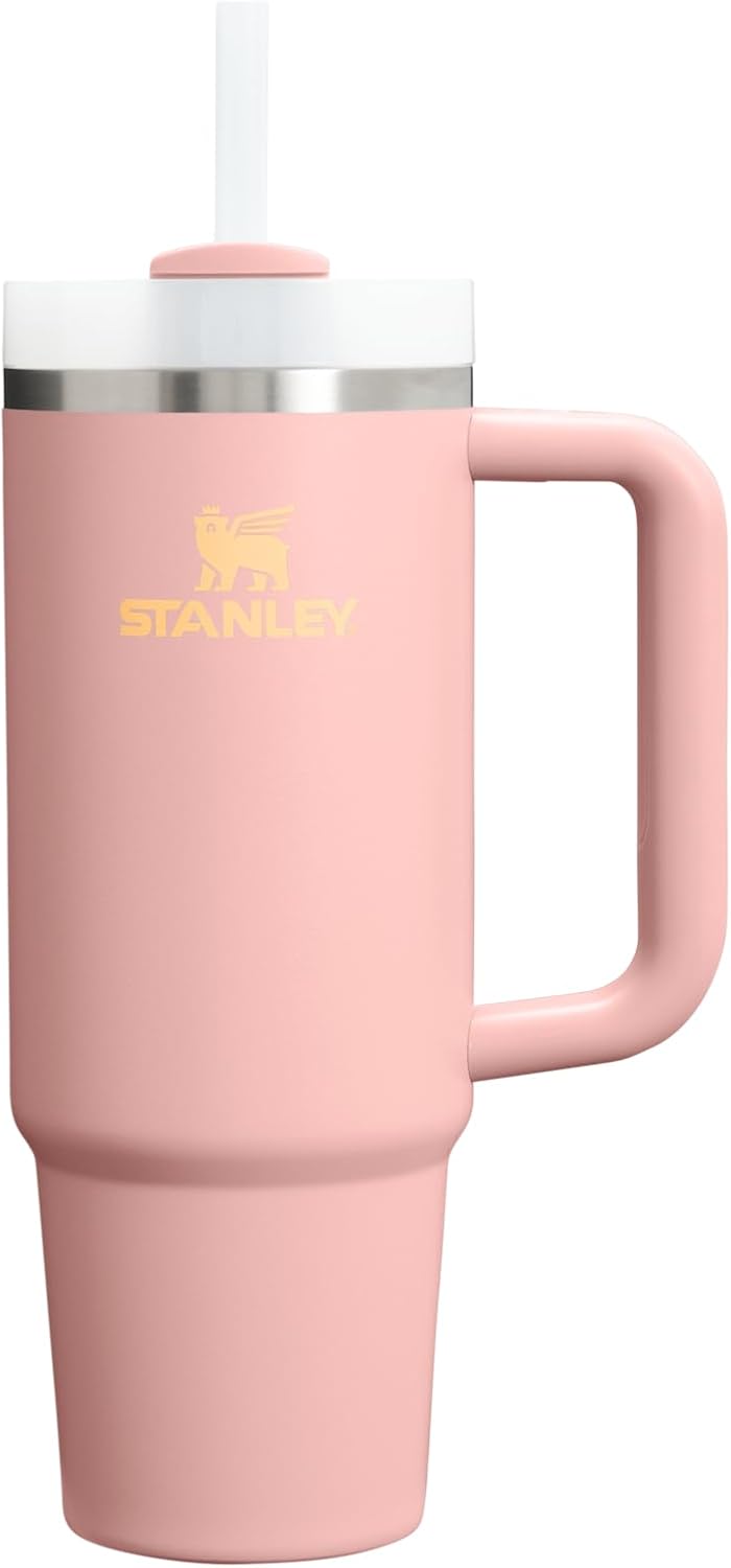 STANLEY Quencher H2.0 Tumbler with Handle and Straw 40 oz | Flowstate 3-Position Lid | Cup Holder Compatible for Travel | Insulated Stainless Steel Cup | BPA-Free | Cherry Blossom