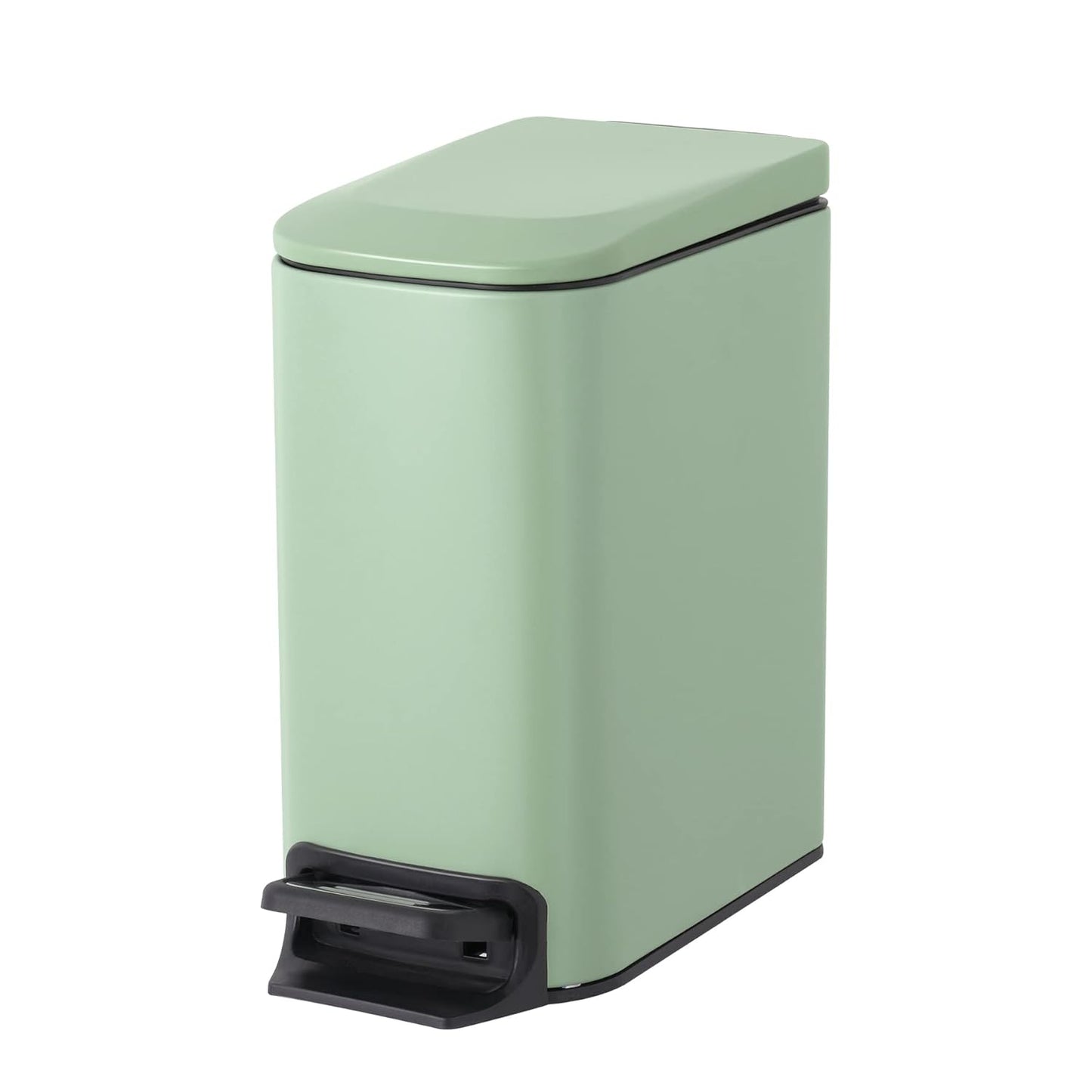 Cesun Small Bathroom Trash Can with Lid Soft Close, Step Pedal, 6 Liter / 1.6 Gallon Stainless Steel Garbage Can with Removable Inner Bucket, Anti-Fingerprint Finish (Matt Black)