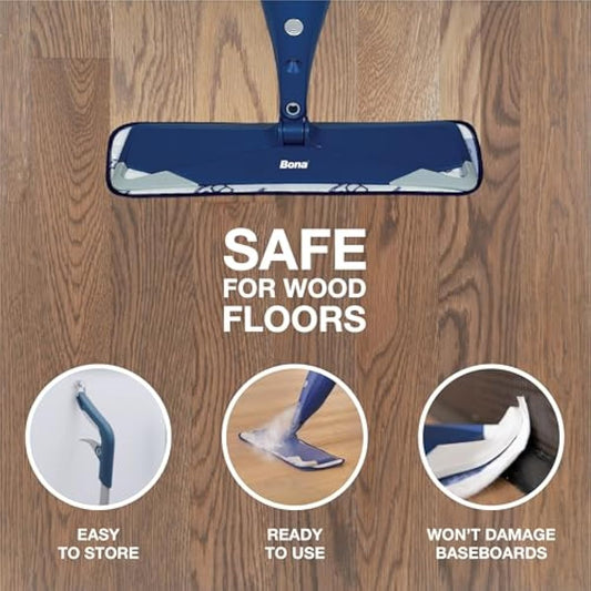 Bona Hardwood Floor Premium Spray Mop - Includes Wood Floor Cleaning Concentrate and Machine Washable Microfiber Cleaning Pad - Dual Zone Cleaning Design for Faster Cleanup